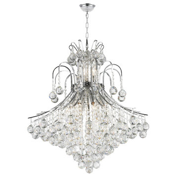 French Empire 15-light Full Lead Crystal Chrome Finish Traditional Chandelier