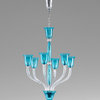 Vetrai 31" Wide Teal and Clear Glass Chandelier