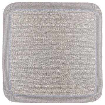 Woolmade Rounded Rectangle Braided Rug Silvermist 6' Square