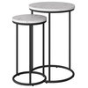 CorLiving Fort Worth White Marbled Engineered Wood 23in Tall Nesting Side Tables