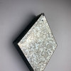 Peel and Stick 6x8 Beveled Glass Mirror Diamond Tile in Glossy Antique Silver