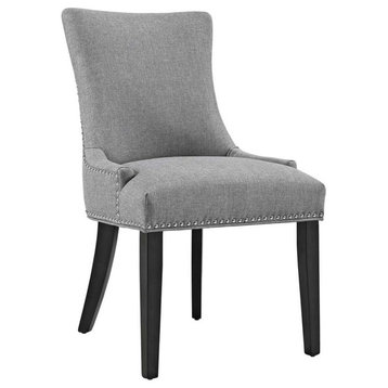 Hawthorne Collections 20.5" Modern Fabric Dining Side Chair in Light Gray