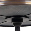 French Bistro Table, Black Marble and Iron Base, 20" Diameter