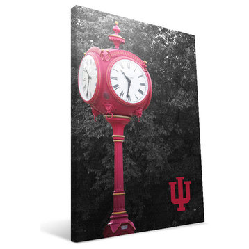Indiana University Hoosiers IU Clock Canvas Print