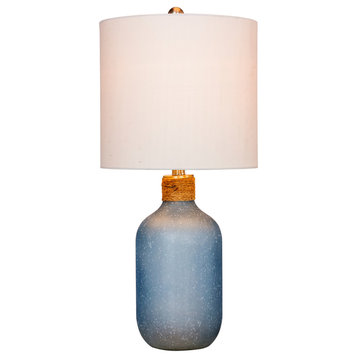 Fangio Lighting's #5158BL 26 in. Island Jug Glass Table Lamp in Frosted Blue