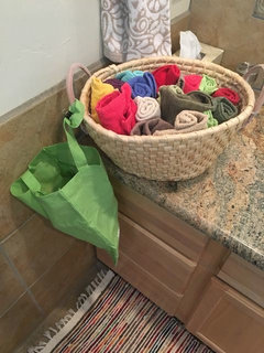Washcloths as single-use hand towels in powder room?