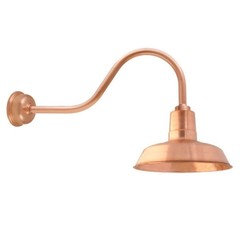 Barn Light Gooseneck Actually That S Our Original Copper Gooseneck Light We Love How The Contrasts With This Beautiful Red Barn Color