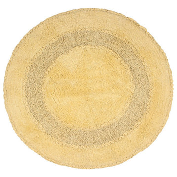 Radiant Collection Bath Rugs Set, 30" Round, Yellow