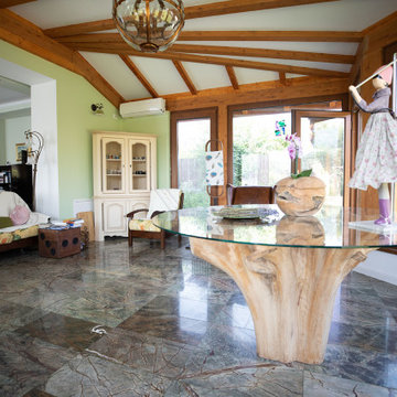 Amazing Marble Floor Design with RainForest Green Polished Marble