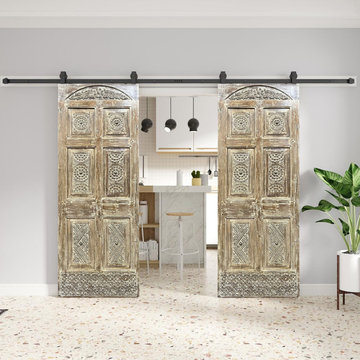 Carved Barn Doors: Artistic Statement Doors for the City Farmhouse