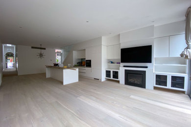 Photo of a beach style living room in Melbourne.