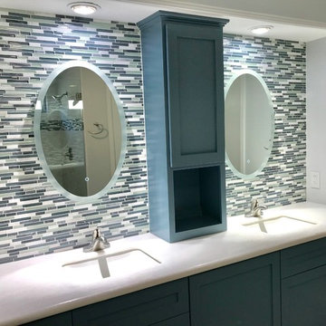 Blue Primary Bathroom Remodel