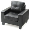 Glory Furniture Newbury Faux Leather Club Chair in Black