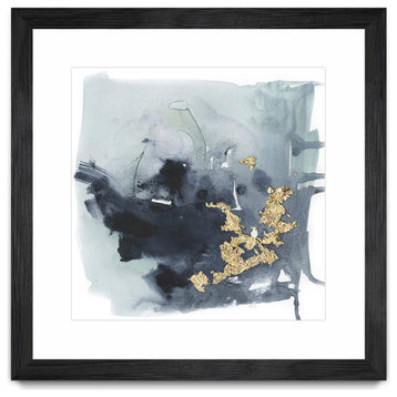 "Cerulean & Gold I" Matted and Framed, 36" X 36"