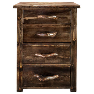 Big Sky Collection Live Edge 4 Drawer Chest of Drawers, Provincial Stain
