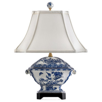 Blue and White Canton Tureen Lamp