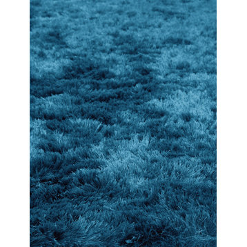 Quirk Turquoise Shag Rug, 4'x6'