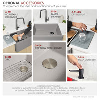 30" Undermount Workstation Single Bowl Gray Composite Granite Kitchen