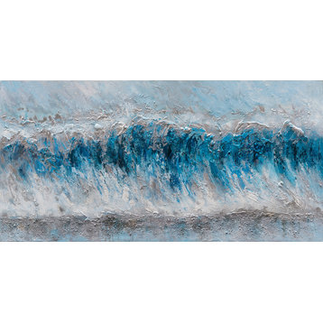 "Blue Waves" Abstract Hand Painted Canvas Artwork; Modern Art; Fine Artwork