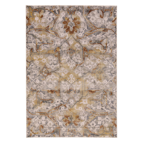 Herbert Lustrous Abstract, Light Gray/Gold/Brown, 1ft-8in x 2ft-10in Accent Rug