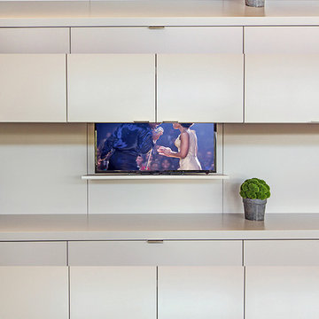 Hidden TV in Kitchen Cabinet