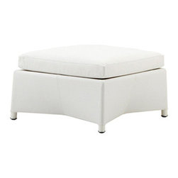Cane-Line Diamond Footstool Tex White - Footstools, Cubes and Ottomans