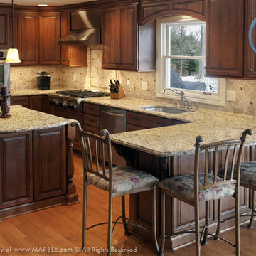 Santa Cecilia Granite Kitchen Countertops by Marble.com