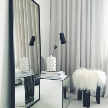 Modern Glass and Lucite Side End Tables