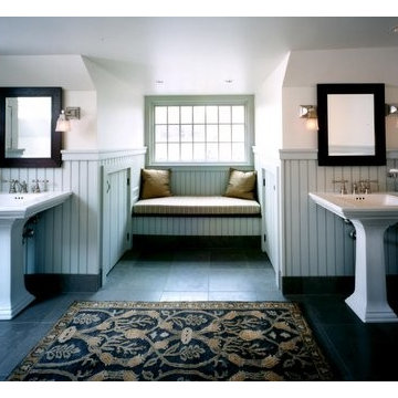 Opposite view of the farmhouse master bathroom