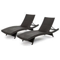 GDF Studio Lakeport Outdoor Adjustable Chaise Lounge Chairs, Set of 2