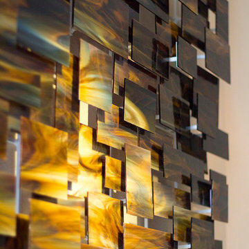 "Cosmos" Glass and Metal Wall Sculpture
