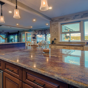 Plain & Fancy Vintage Color Match Maple Kitchen with Majestic Cherry Island
