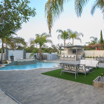 Santaluz  - Posh Salt and Peppered Patio with Pool