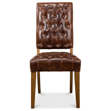 Brady Leather Side Dining Chairs Set of 2