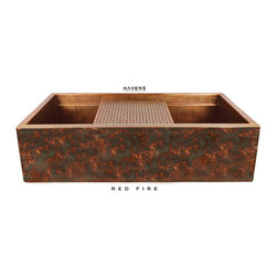 Red Fire Farmhouse Apron Patina - Kitchen Sinks