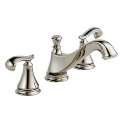 Delta Cassidy Two Handle Wide Spread Lavatory - Low Arc Spout w/ Metal Pop-Up - Bathroom Sink Faucets