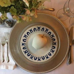 Kismet Blue and White 5 Piece Place Setting - Dinnerware Sets