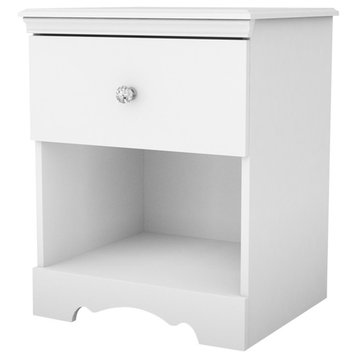South Shore Crystal 1-Drawer Nightstand, Pure White