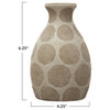 Terracotta Vase with Wax Relief Dots, Black and Natural, Natural