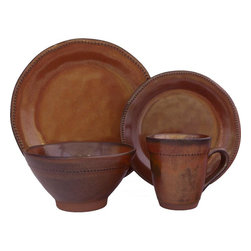 Cyprus Sienna 16-Piece Dinnerware Set - Dinnerware Sets