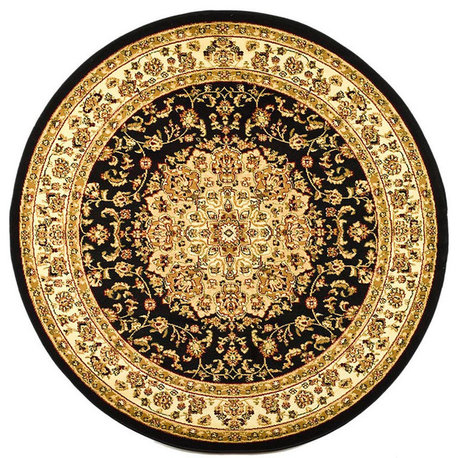 Safavieh Lyndhurst Lnh222A Black, Ivory Area Rug, 7'x7'