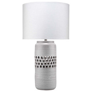 Perforated Table Lamp Matte Frosted, Jamie Young Masonry Table Lamp