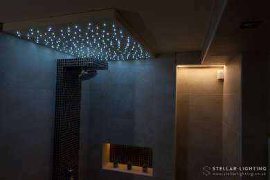 LED star ceiling in shower room