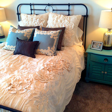 Custom Painted Night Stands in Farmhouse Fresh Show Home by Hopewell Residential