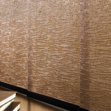 Hunter Douglas Textured WINDOW PANELS - Brown SLIDING PANEL BLINDS