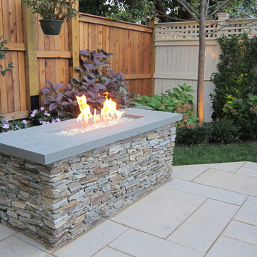 Patio, Bench, & Fire Feature at Alexandria Townhouse