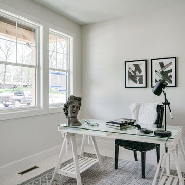 Airy Transitional Neutrals with High Ceilings