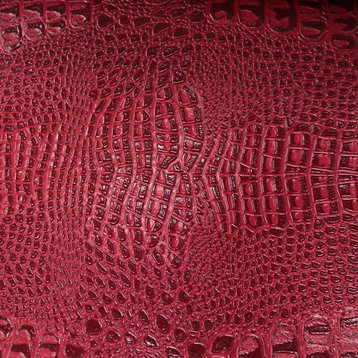Zapata Chic Crocodile Skin Vinyl Upholstery Fabric, La Roja