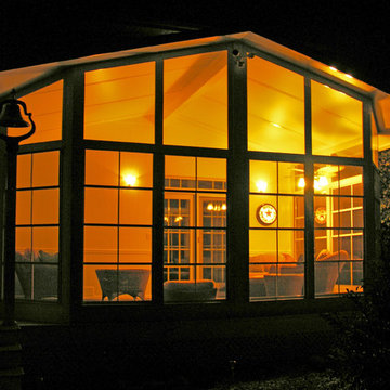 Sunroom added on existing Porch- night view