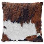 Luxury Cowhides - Tricolor Cowhide Pillow Cover, 15x15 - TRICOLOR COWHIDE PILLOW COVER - Pillow Filler not included